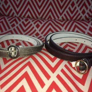 2 Coldwater Creek Belts Off Gold and Brown Color